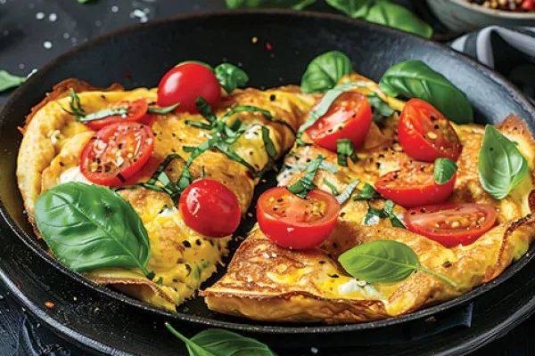 Domatesli ve sarımsaklı omlet