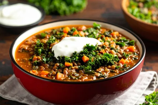 Yavaş pişiricide sebzeli mercimek yahnisi